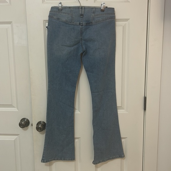 Rewash low rise jeans Y2K bootcut size 3/26 blue crosshatch Denim NWT - Picture 4 of 9